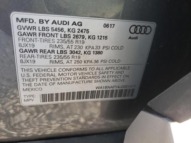 Photo 10 from auction – 2018 AUDI Q5 PREMIUM with VIN WA1BNAFY4J2021415