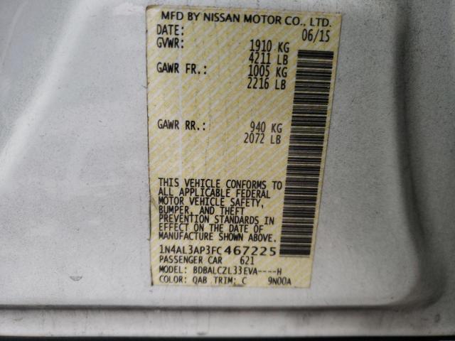 Photo 10 from auction – 2015 NISSAN ALTIMA 2.5 with VIN 1N4AL3AP3FC467225