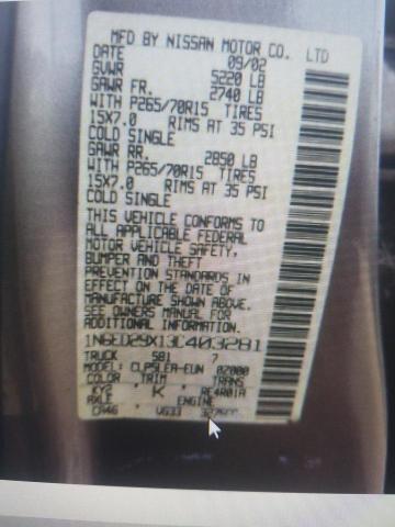 Photo 10 from auction – 2003 NISSAN FRONTIER C with VIN 1N6ED29X13C403281