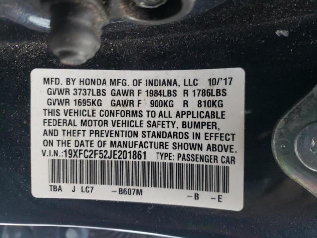 Photo 10 from auction – 2018 HONDA CIVIC LX with VIN 19XFC2F52JE201861