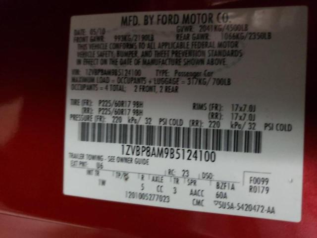 Photo 10 from auction – 2011 FORD MUSTANG with VIN 1ZVBP8AM9B5124100