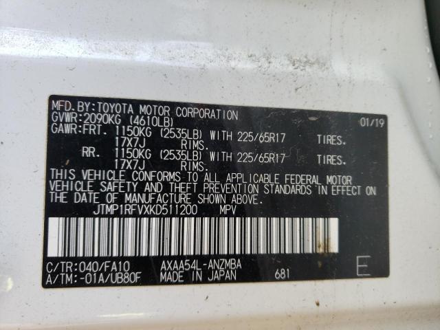 Photo 10 from auction – 2019 TOYOTA RAV4 XLE with VIN JTMP1RFVXKD511200