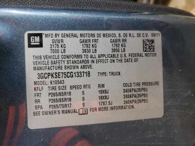 Zdjęcie 10 z aukcji – 2012 CHEVROLET SILVERADO z VIN 3GCPKSE75CG133718