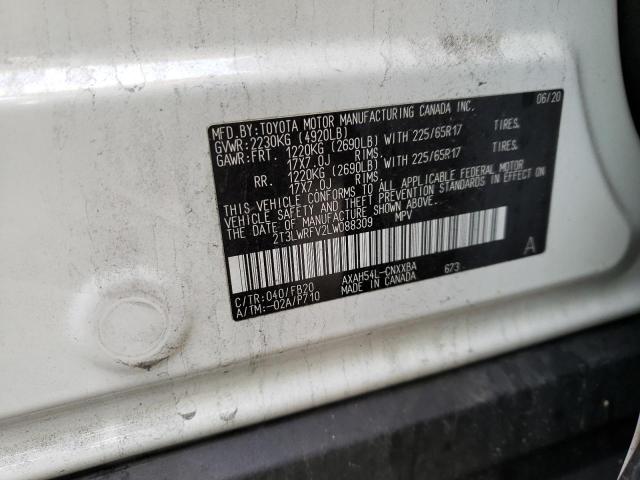Photo 10 from auction – 2020 TOYOTA RAV4 LE with VIN 2T3LWRFV2LW088309