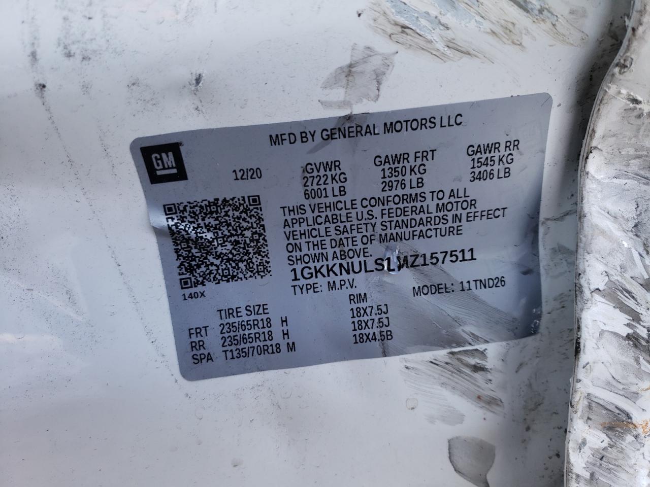 Photo 10 from auction – 2021 GMC ACADIA SLT with VIN 1GKKNULS1MZ157511