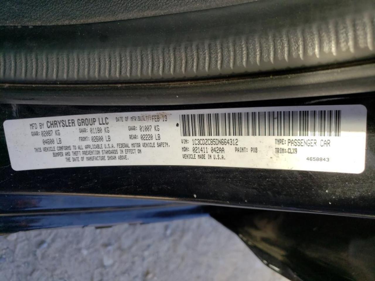 Фото 10 с аукциона – 2013 DODGE AVENGER SX с VIN 1C3CDZCB5DN664312