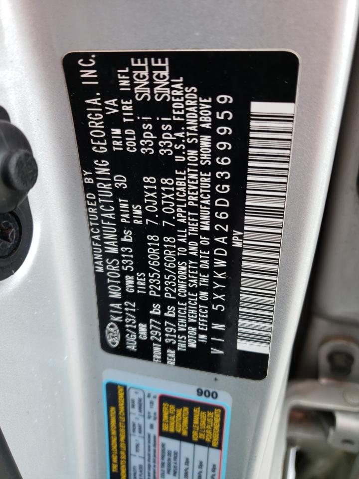 Photo 10 from auction – 2013 KIA SORENTO SX with VIN 5XYKWDA26DG369959