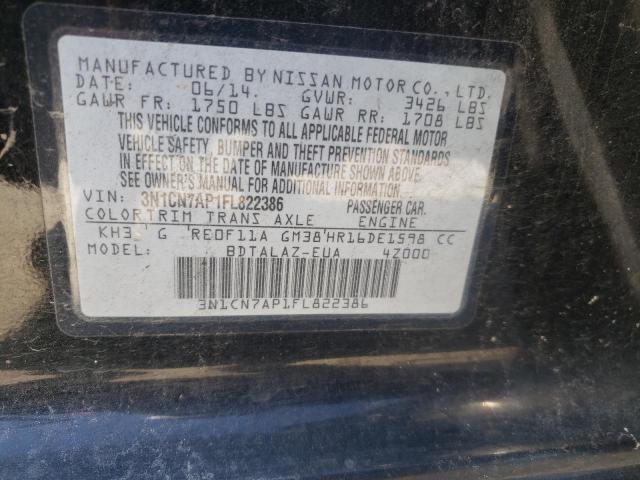 Фото 10 с аукциона – 2015 NISSAN VERSA S с VIN 3N1CN7AP1FL822386