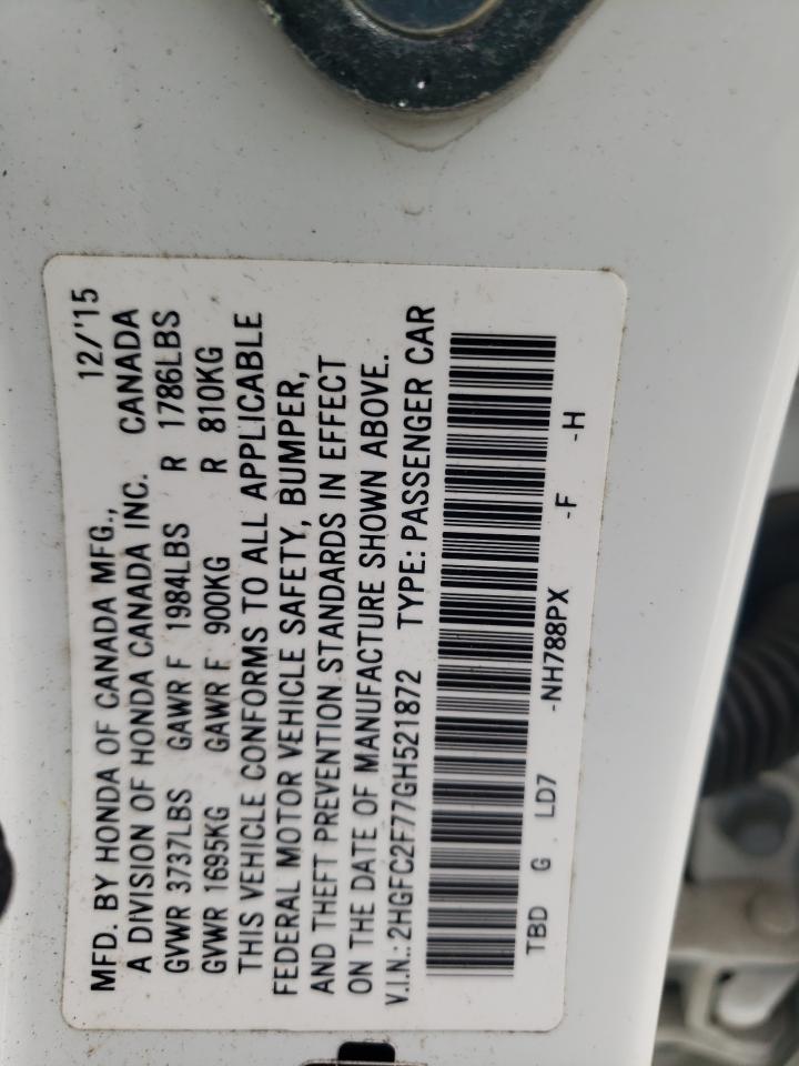 Foto 10 de la subasta – 2016 HONDA CIVIC EX con VIN 2HGFC2F77GH521872