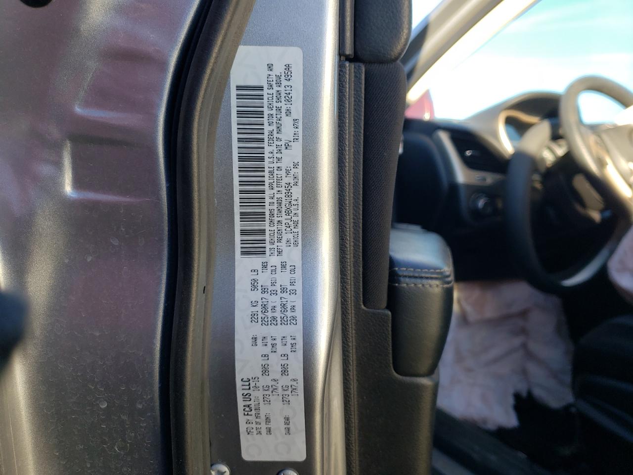 Photo 10 from auction – 2016 JEEP CHEROKEE S with VIN 1C4PJLABXGW189454