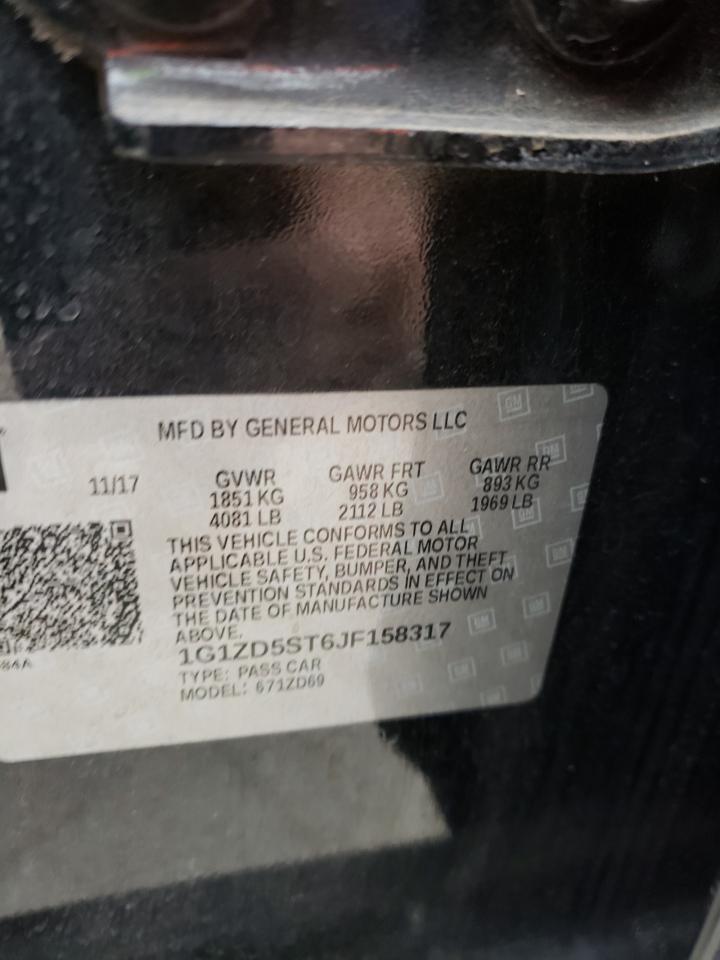 Photo 10 from auction – 2018 CHEVROLET MALIBU LT with VIN 1G1ZD5ST6JF158317