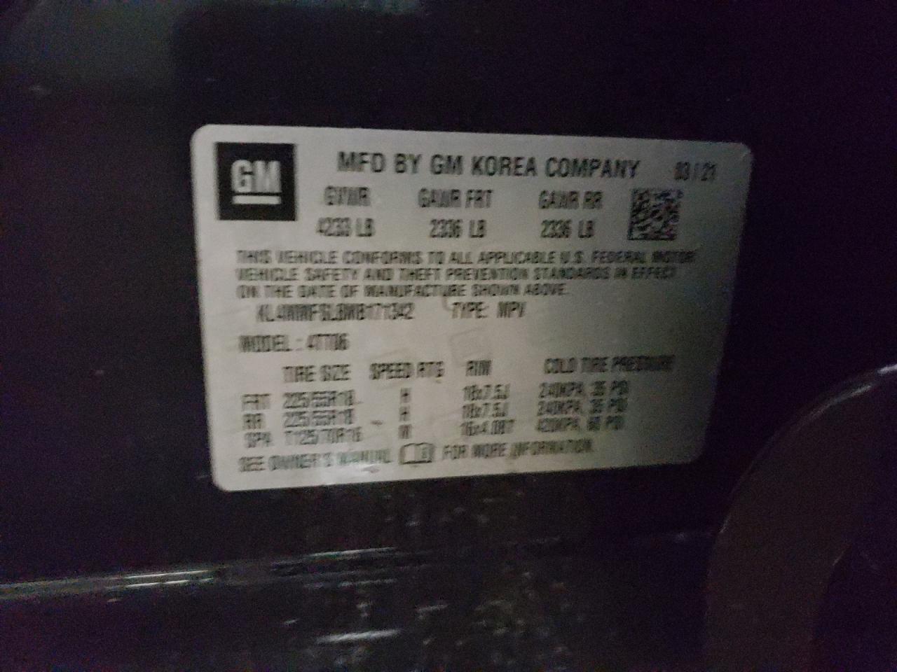 Photo 10 from auction – 2021 BUICK ENCORE GX with VIN KL4MMFSL8MB171342