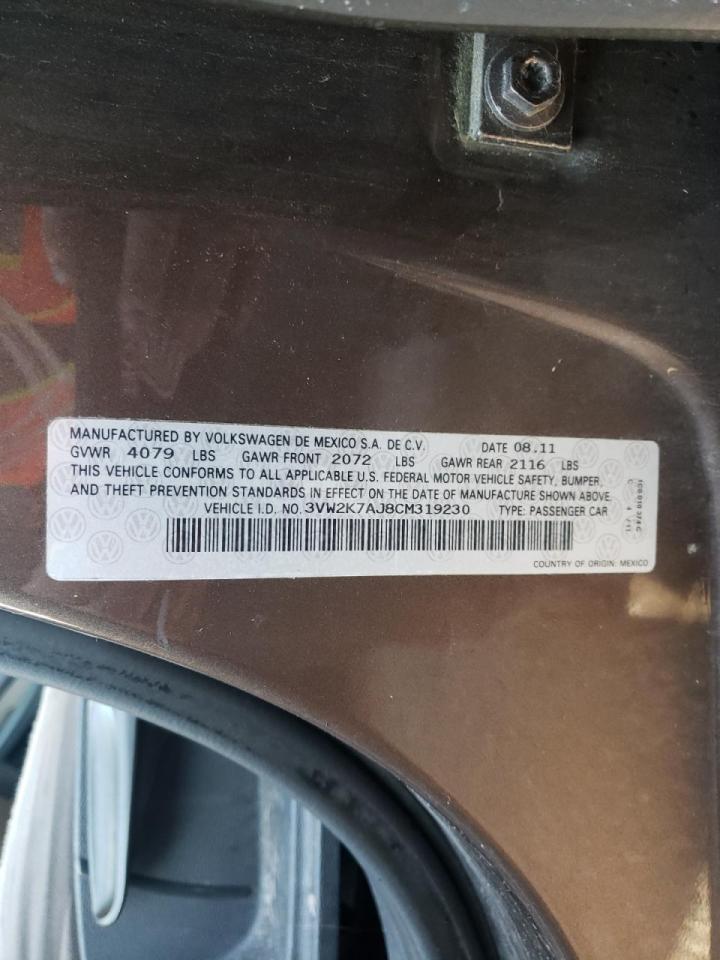 Photo 10 from auction – 2012 VOLKSWAGEN JETTA BASE with VIN 3VW2K7AJ8CM319230