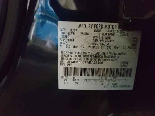 Photo 10 from auction – 2010 FORD EDGE SEL with VIN 2FMDK3JC7ABA27200