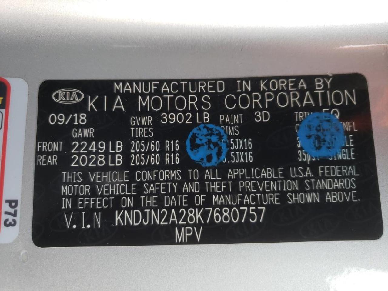 Photo 10 from auction – 2019 KIA SOUL with VIN KNDJN2A28K7680757