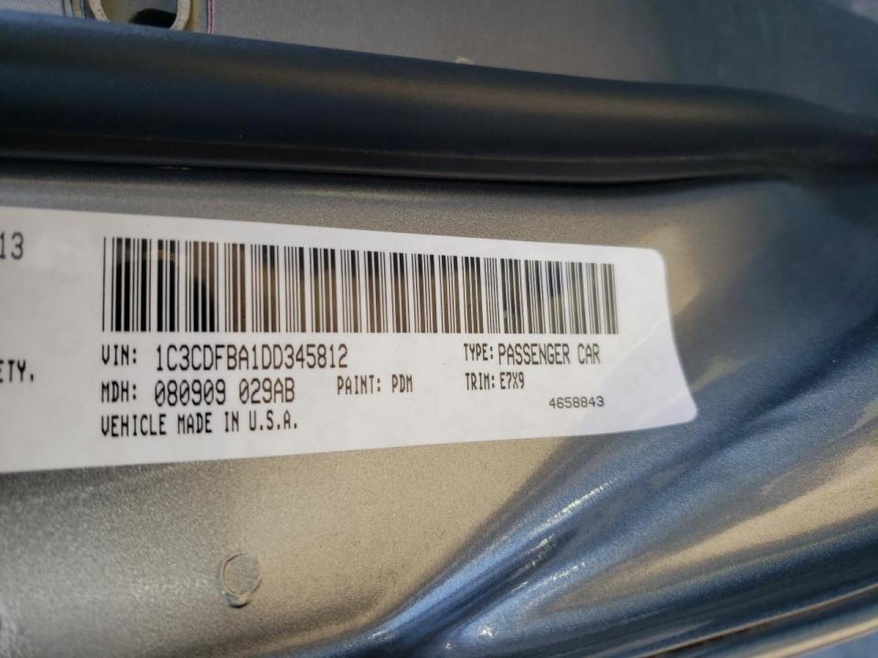 Photo 10 from auction – 2013 DODGE DART SXT with VIN 1C3CDFBA1DD345812