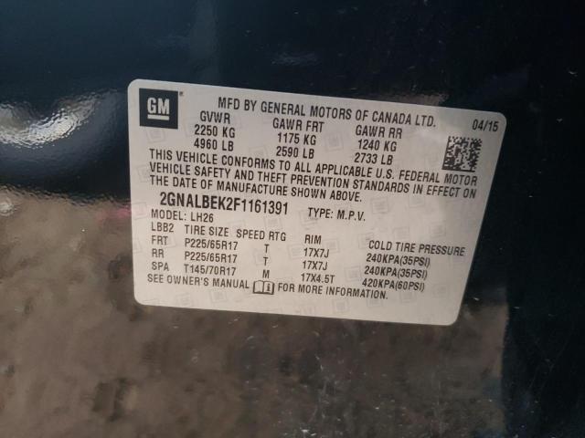 Photo 10 from auction – 2015 CHEVROLET EQUINOX LT with VIN 2GNALBEK2F1161391
