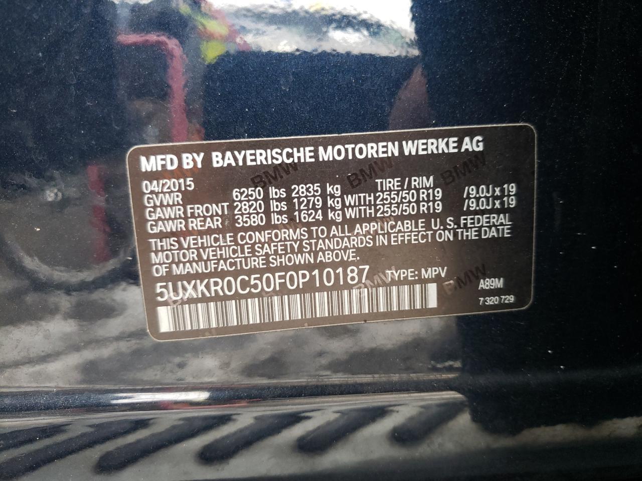 Photo 10 from auction – 2015 BMW X5 XDRIVE3 with VIN 5UXKR0C50F0P10187
