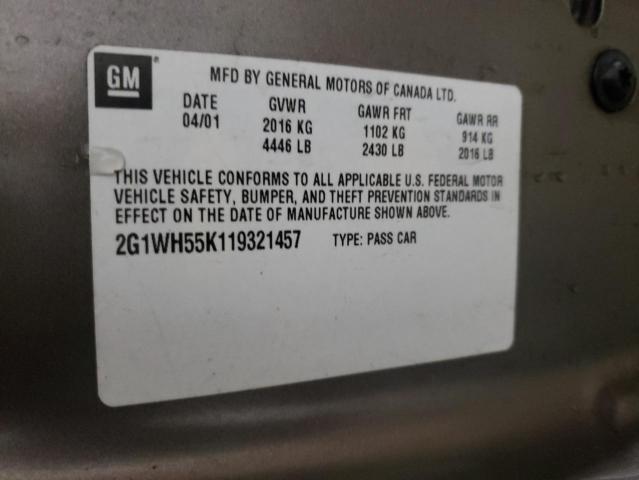 Photo 10 from auction – 2001 CHEVROLET IMPALA LS with VIN 2G1WH55K119321457
