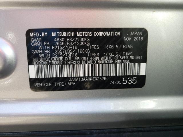 Photo 10 from auction – 2019 MITSUBISHI ECLIPSE CR with VIN JA4AT3AA0KZ023260
