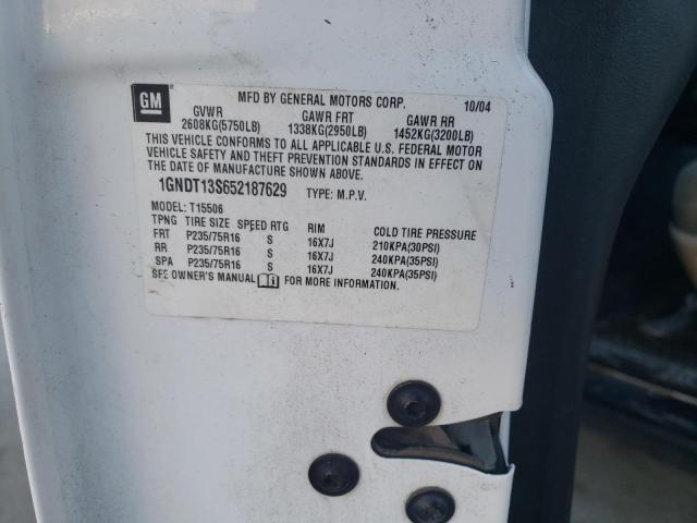 Photo 10 from auction – 2005 CHEVROLET TRAILBLAZE with VIN 1GNDT13S652187629