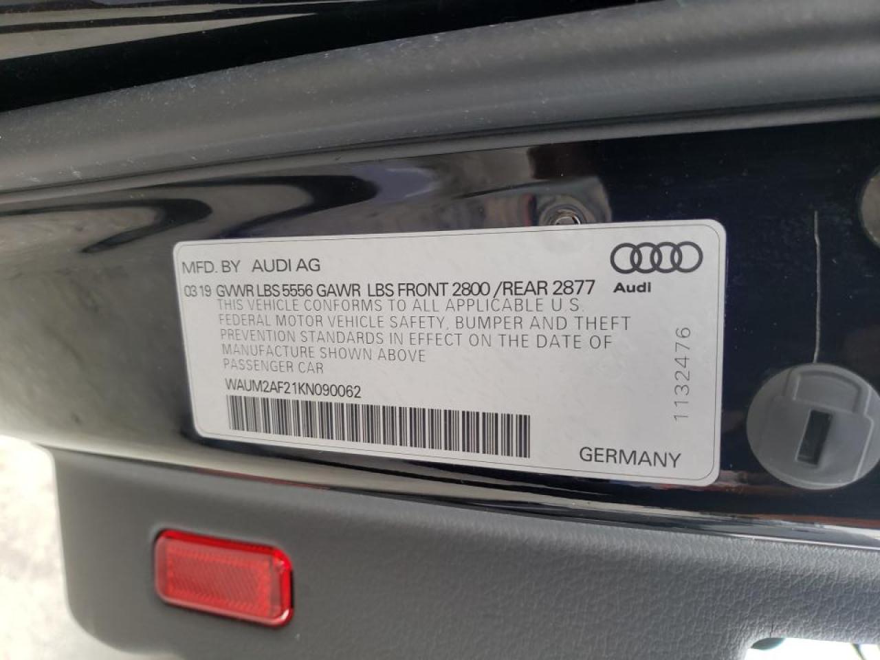 Photo 10 from auction – 2019 AUDI A6 PRESTIG with VIN WAUM2AF21KN090062
