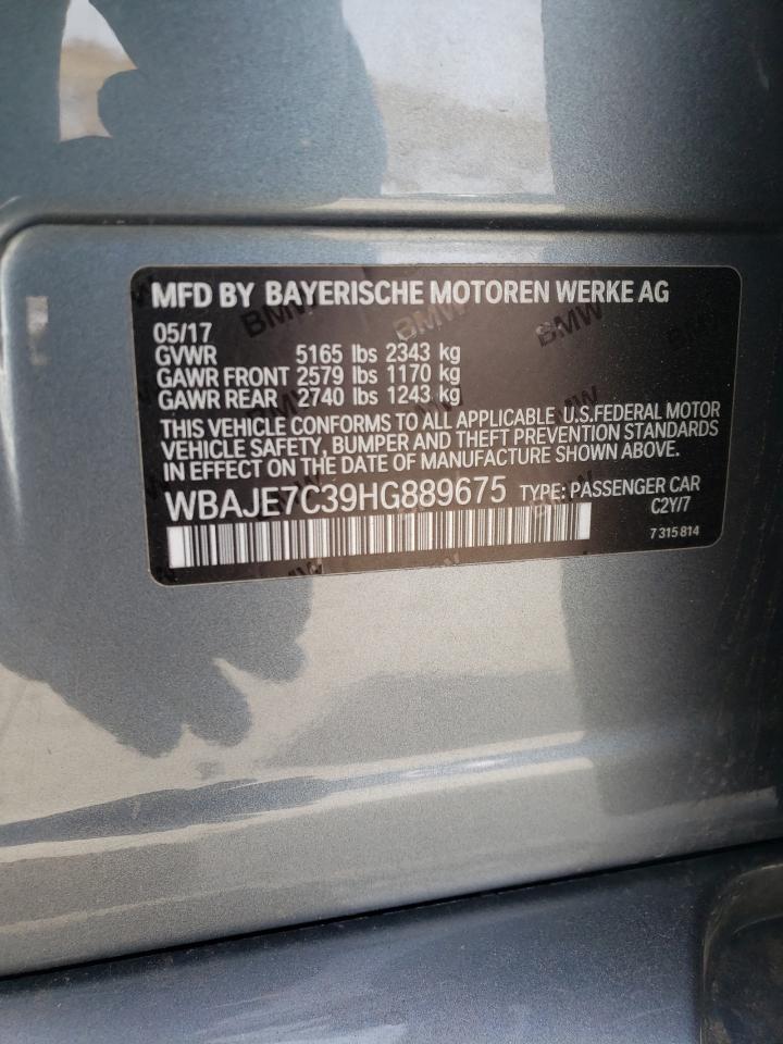 Photo 10 from auction – 2017 BMW 540 XI with VIN WBAJE7C39HG889675