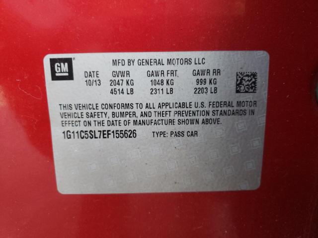 Photo 10 from auction – 2014 CHEVROLET MALIBU 1LT with VIN 1G11C5SL7EF155626
