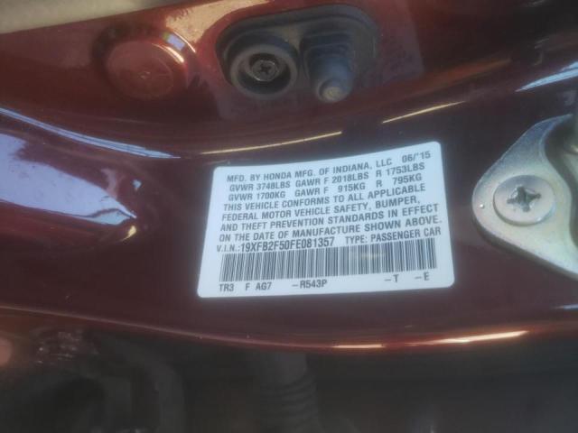 Photo 10 from auction – 2015 HONDA CIVIC LX with VIN 19XFB2F50FE081357