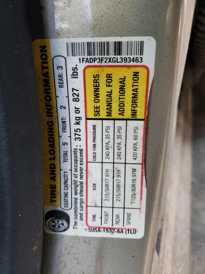 Photo 10 from auction – 2016 FORD FOCUS SE with VIN 1FADP3F2XGL393463
