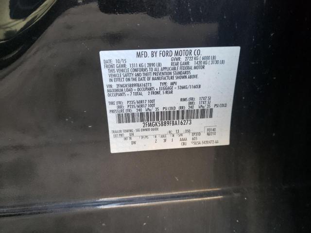 Photo 10 from auction – 2015 FORD FLEX SE with VIN 2FMGK5B89FBA16273