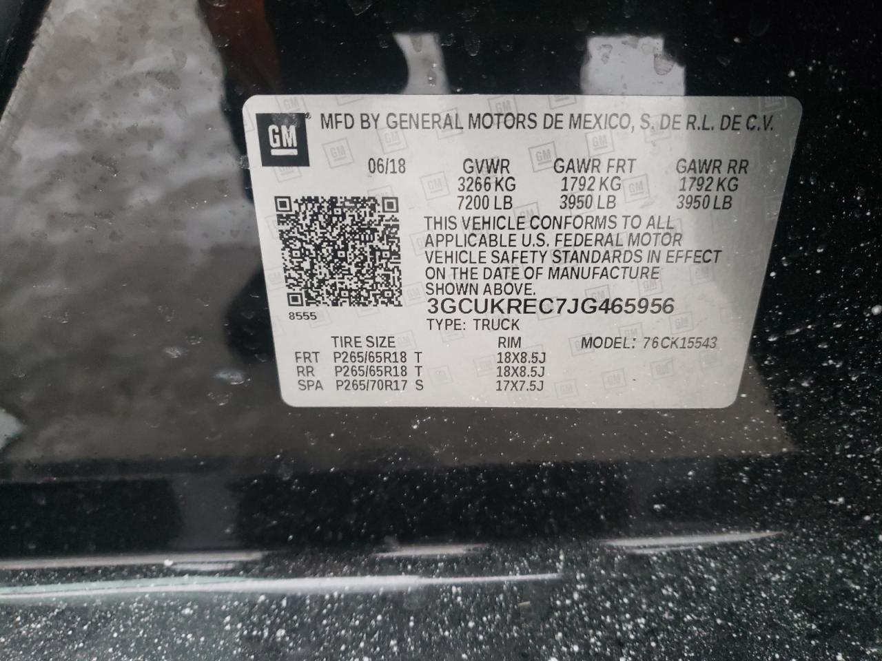 Photo 10 from auction – 2018 CHEVROLET SILVERADO with VIN 3GCUKREC7JG465956