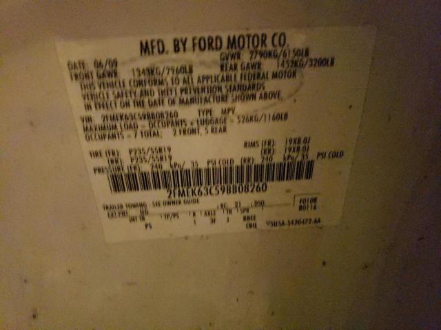 Photo 10 from auction – 2009 FORD FLEX LIMIT with VIN 2FMEK63C59BB08260