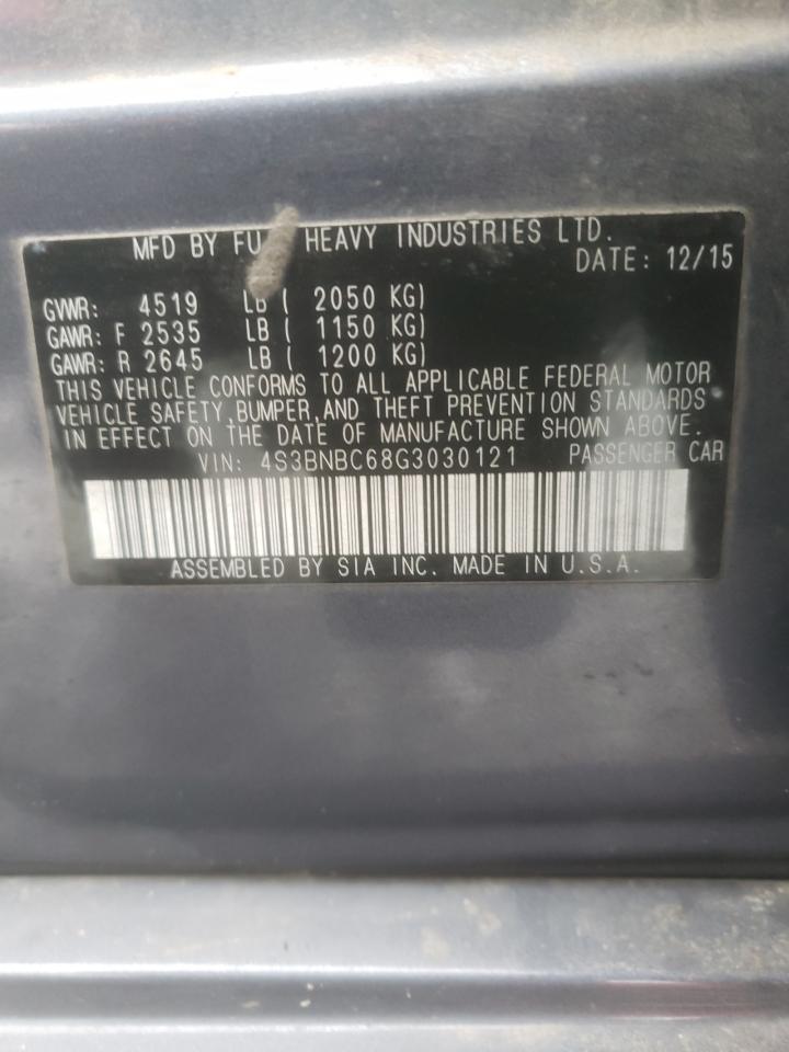 Photo 10 from auction – 2016 SUBARU LEGACY 2.5 with VIN 4S3BNBC68G3030121