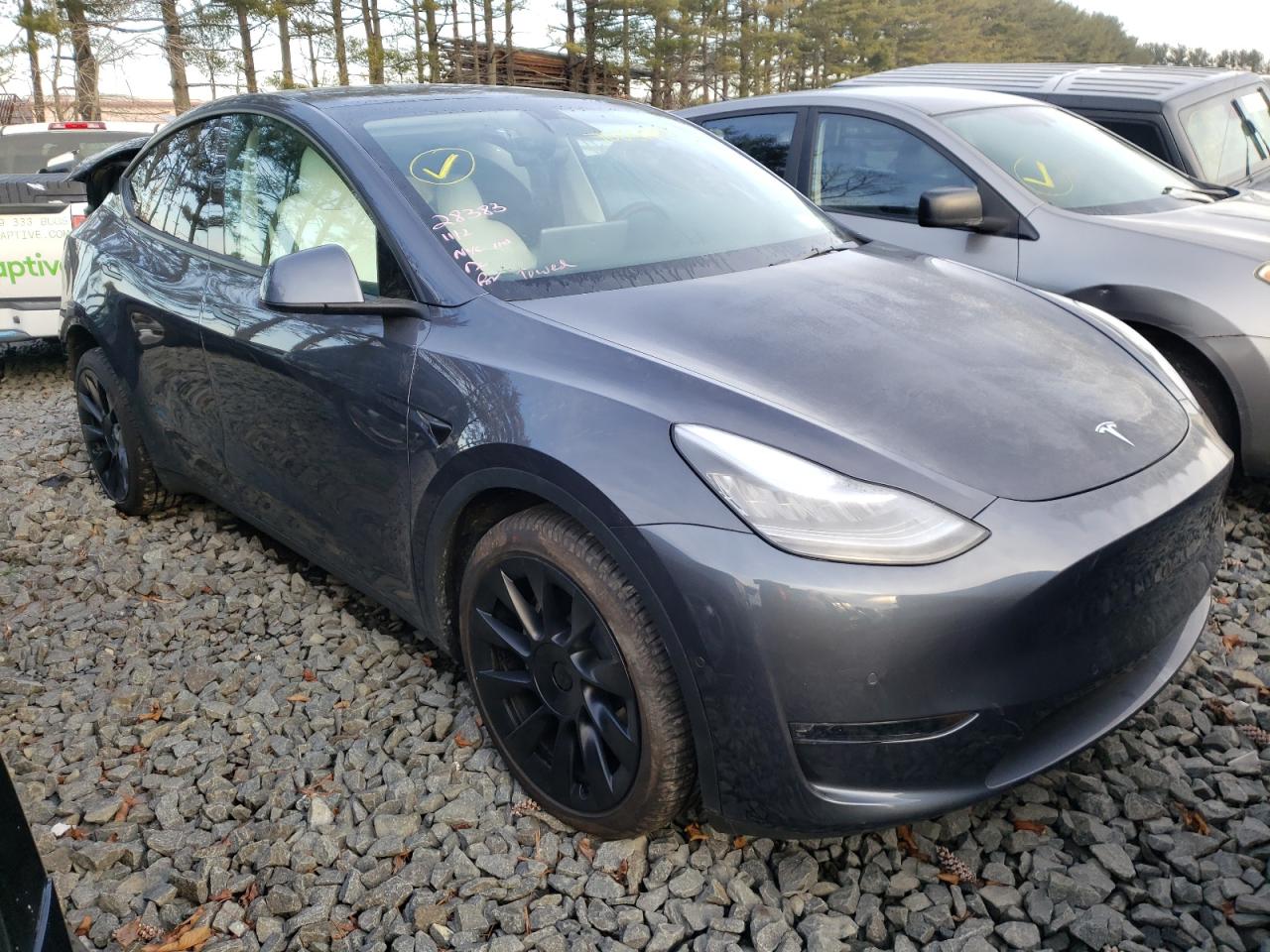 TESLA MODEL Y 2021 with VIN 5YJYGDEE0MF210504 - Photo from auction