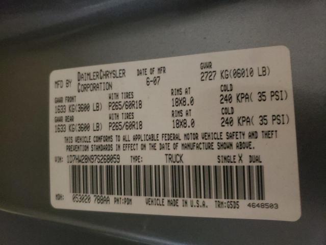 Photo 10 from auction – 2007 DODGE DAKOTA QUA with VIN 1D7HW28N97S268059