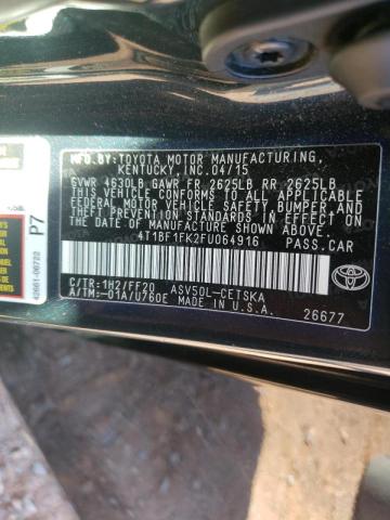 Photo 10 from auction – 2015 TOYOTA CAMRY LE with VIN 4T1BF1FK2FU064916