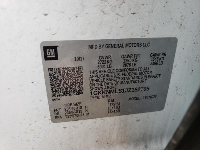 Photo 10 from auction – 2018 GMC ACADIA SLT with VIN 1GKKNMLS1JZ162705