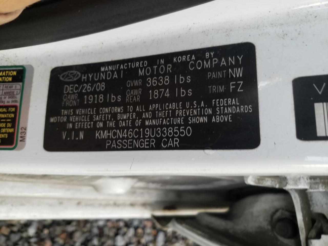 Foto 10 de la subasta – 2009 HYUNDAI ACCENT GLS con VIN KMHCN46C19U338550
