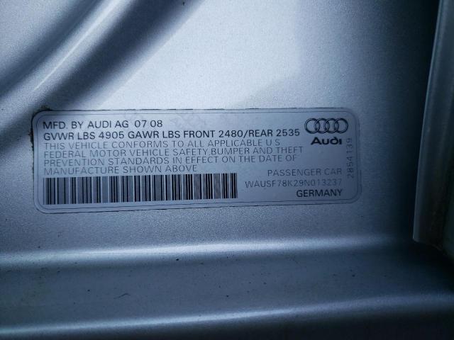 Photo 10 from auction – 2009 AUDI A4 PREMIUM with VIN WAUSF78K29N013237