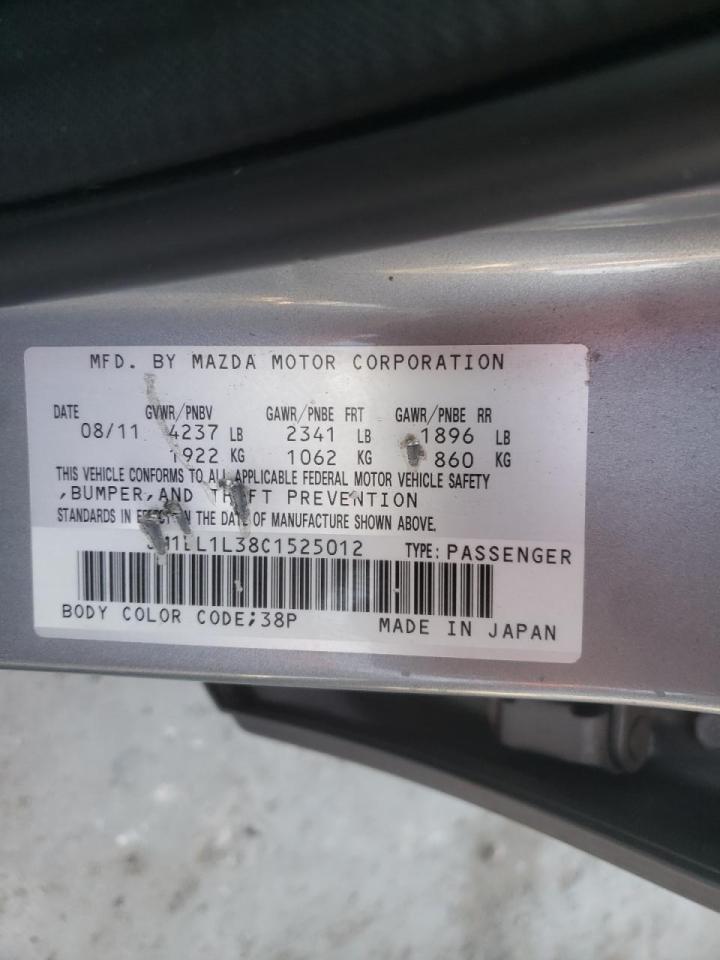 Photo 10 from auction – 2012 MAZDA SPEED 3 with VIN JM1BL1L38C1525012