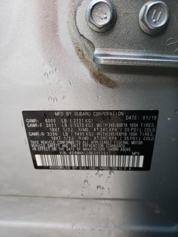 Photo 10 from auction – 2019 SUBARU ASCENT PRE with VIN 4S4WMACD9K3452917