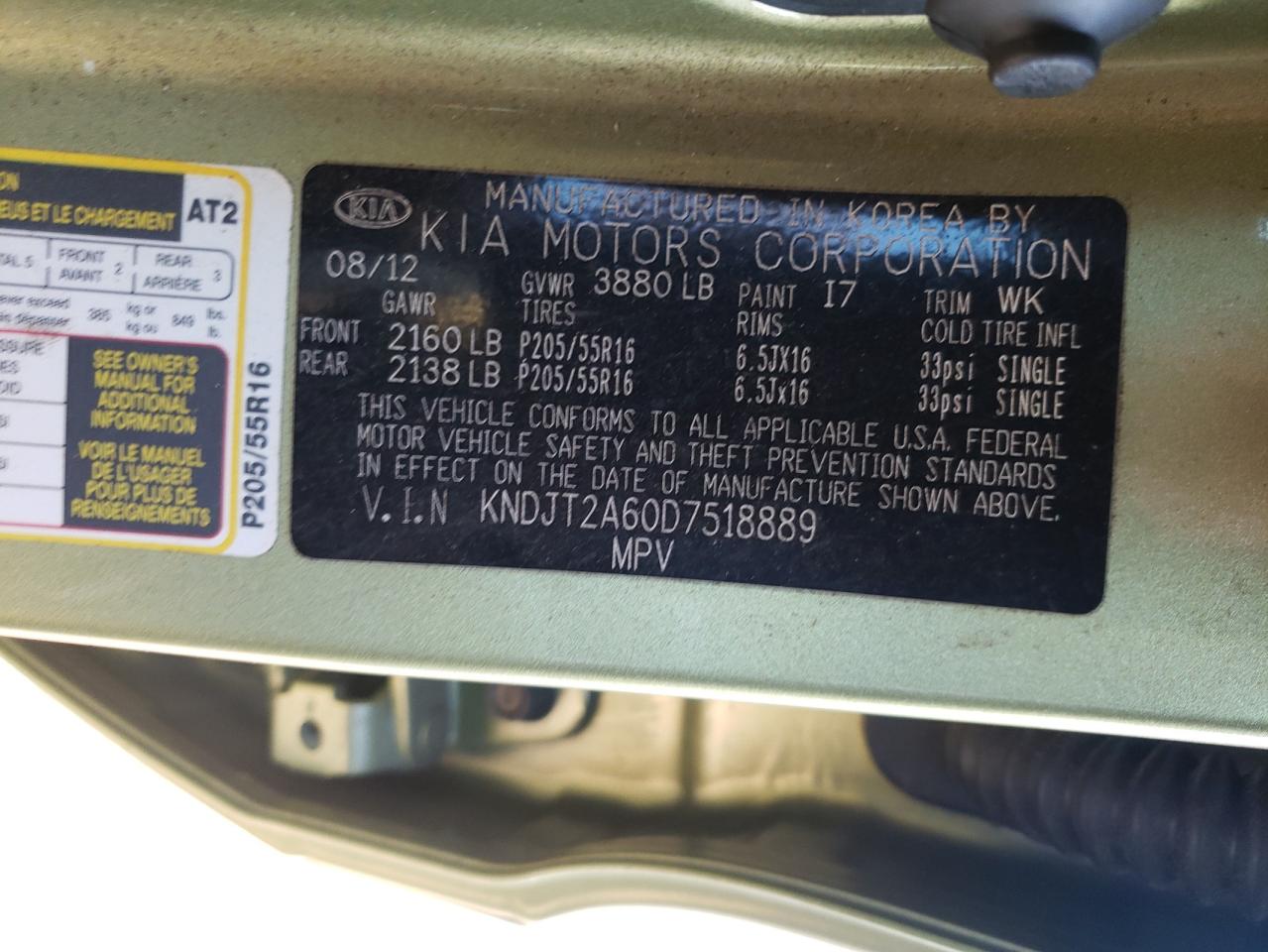 Photo 10 from auction – 2013 KIA SOUL + with VIN KNDJT2A60D7518889