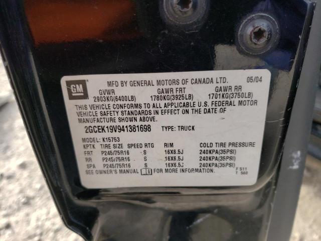 Photo 10 from auction – 2004 CHEVROLET SILVERADO with VIN 2GCEK19V941381698