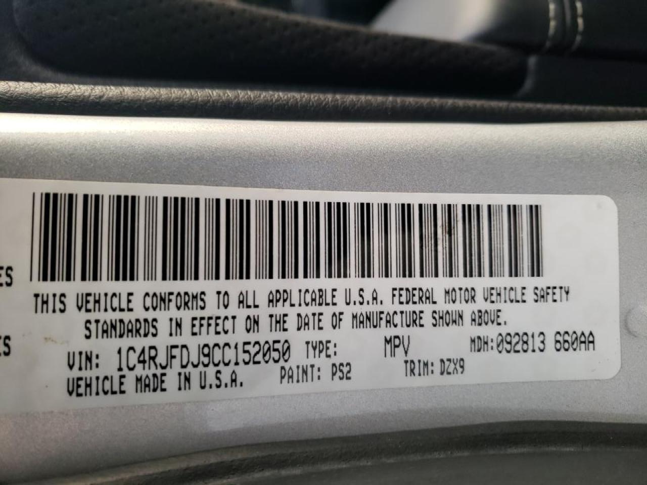 Photo 10 from auction – 2012 JEEP GRAND CHER with VIN 1C4RJFDJ9CC152050