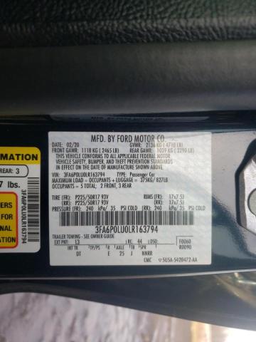 Photo 10 from auction – 2020 FORD FUSION SE with VIN 3FA6P0LU0LR163794