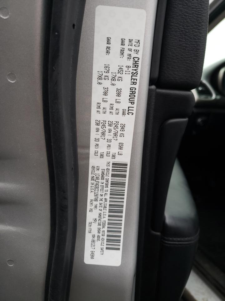 Photo 10 from auction – 2012 JEEP GRAND CHER with VIN 1C4RJFAG9CC120708