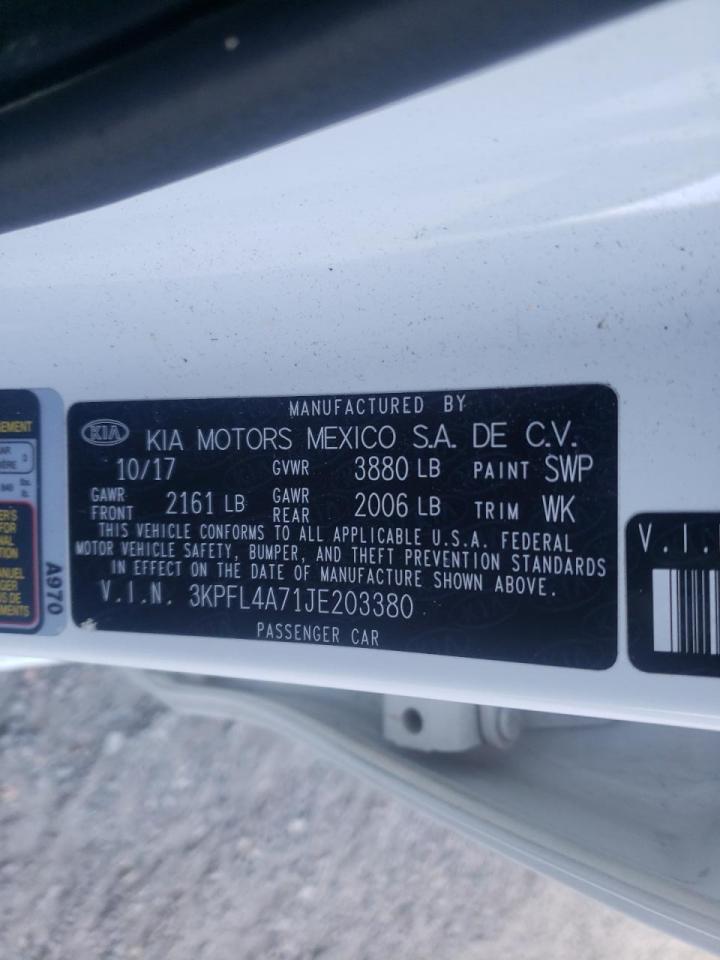 Photo 10 from auction – 2018 KIA FORTE LX with VIN 3KPFL4A71JE203380