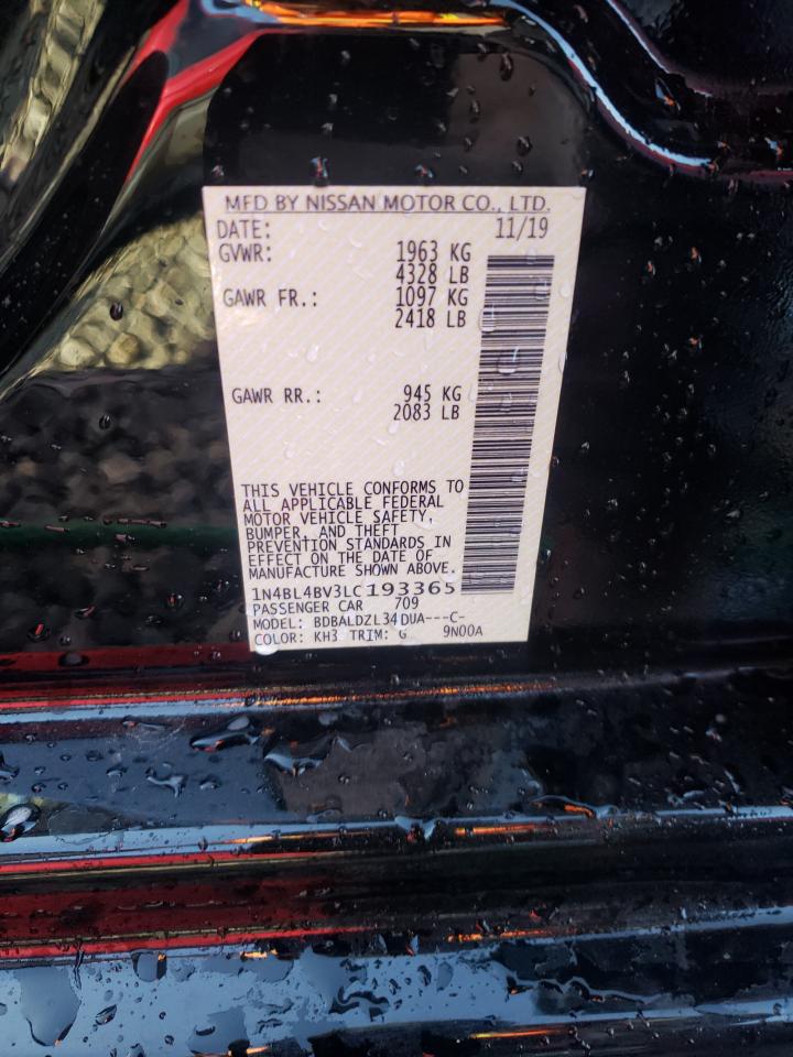 Photo 10 from auction – 2020 NISSAN ALTIMA S with VIN 1N4BL4BV3LC193365