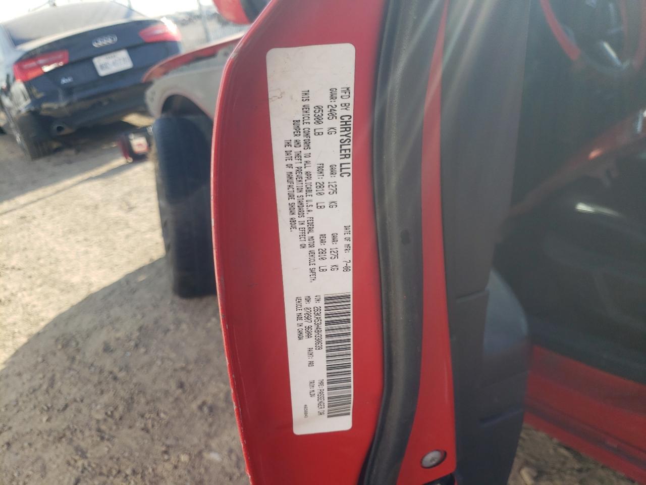 Photo 10 from auction – 2008 DODGE CHARGER R/ with VIN 2B3KA53H48H330639